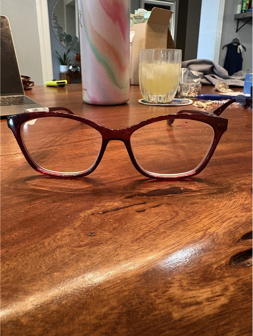 Burgundy rectangular readers. +3.00. NWT!
